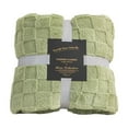 thumbnail image 1 of JoyMoreHome Soft Cozy Throw Blanket for Couch Sofa Bed 27.56x39.37 Inch, Fluffy Reversible Thick Warm Fuzzy Blanket for All-Season, 3D Checkered Jacquard Decorative Blankets, 1 of 6