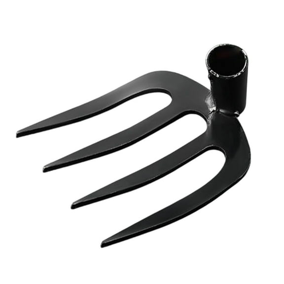 JoyMoreHome Stainless Steel 4-Teeth Weed Rake, Hand Weed Tool, Use for Garden, Yard Weed.