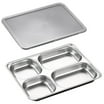 YSTDHL 3 Pack Stainless Steel Rectangular Divided Plates Tray, 5 ...