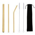thumbnail image 1 of JoyMoreHome Stainless Steel Straw, Food Grade Reusable Metal Drinking Straw Set with 2 Cleaning Brushes and Carry Pouch for Smoothie, Milkshake, Cocktail and Hot Drinks, 1 of 4