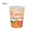thumbnail image 1 of JoyMoreHome Tableware Set 25Pcs Fall Pumpkin Disposable Thanksgiving Party Decorations, Paper Plates Paper Cups Napkins for Thanksgiving Party Home Supplies, 1 of 6