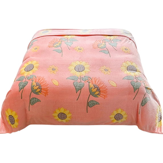 JoyMoreHome Thickened Flower Pattern Flannel Throw Blanket, 47.2X78.7 Inch Soft Cozy Blanket, for Livingroom, Bedroom, Car, Camping