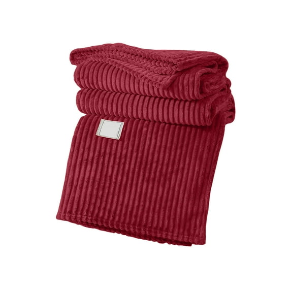 JoyMoreHome Throw Blanket 27.56x39.37 Inch, Cozy Soft & Warm Fluffy Solid Color Blanket, Decorative and Giftable Striped Blankets