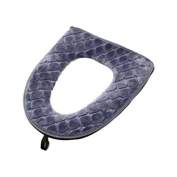 JoyMoreHome Toilet Seat Warmer Cover with Handle, Easy to Install and Clean, Soft Cozy Reusable Toilet Seat Cushion Cover