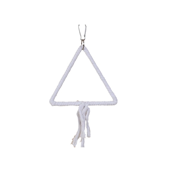 JoyMoreHome Triangle Bird Rope Swing Perch, Safe to Climb and Chew, Bird Cage Toy Accessory, Great for Bird Pet
