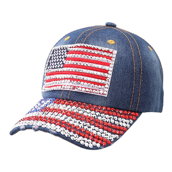 JoyMoreHome USA American Flag Peaked Cap, 4th of July Independence Day Patriotic Adjustable American Flag Peaked Cap for Men Women Teen