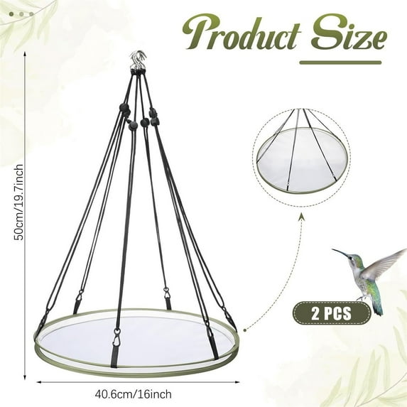 JoyMoreHome Universal Wild Bird Hanging Hoop Platform for Hummingbird Feeders Outdoor Garden Yard Accessories