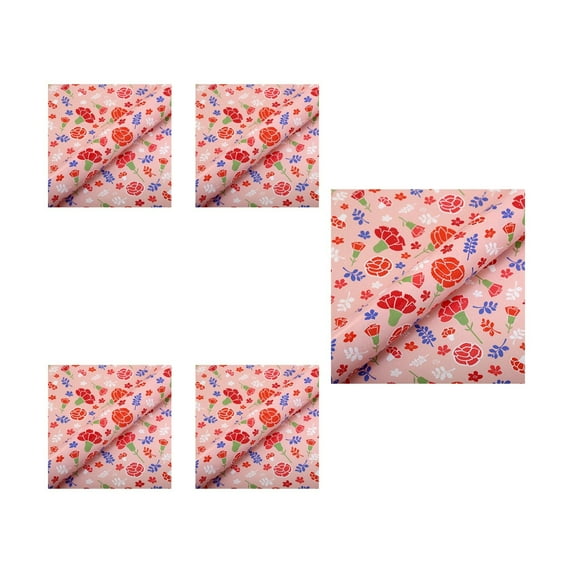 JoyMoreHome Valentine Day 5Pcs Gift Wrapping Paper, 19.7*27.6 Inch Durable Foldable Wrapping Paper, for Wrapping Small to Medium-Sized Gifts, Bouquet