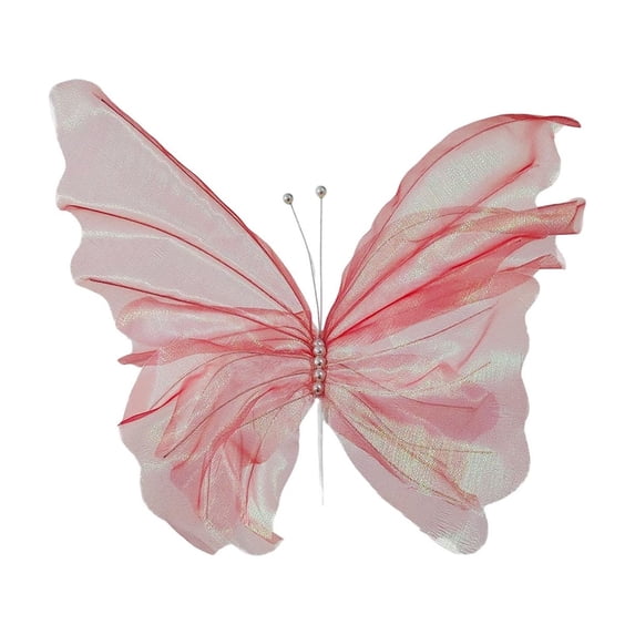JoyMoreHome Valentine Day Artificial 3D Gauze Butterfly Decor, Large Silk Yarn Butterfly for Wedding, Bedroom, Livingroom, Holiday Party