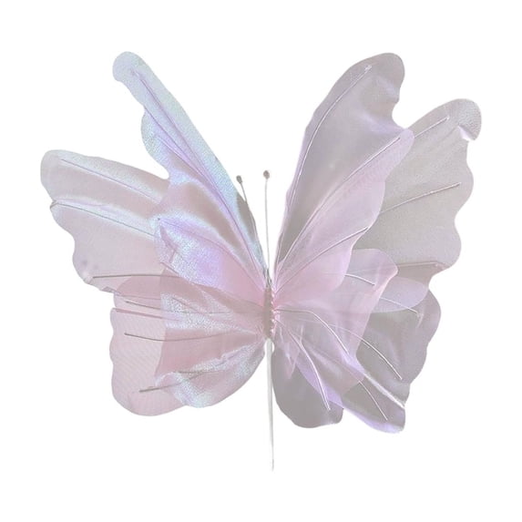 JoyMoreHome Valentine Day Artificial 3D Gauze Butterfly Decor, Large Silk Yarn Butterfly for Wedding, Bedroom, Livingroom, Holiday Party