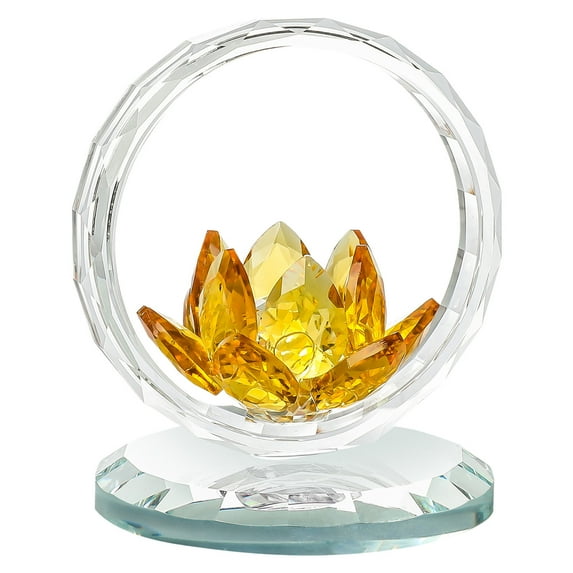 JoyMoreHome Valentine Day Crystal Lotus Flower Figurine, Transparent Lotus Flower Decoration for Office, Livingroom, Bedroom
