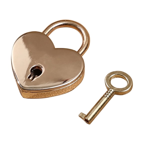 JoyMoreHome Valentine Day Heart Shape Padlock with Key, Valentine Decorative Metal Padlock, for Tote Bag, Key, Car