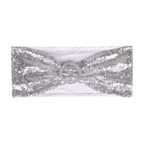 JoyMoreHome Valentine Day Sequin Chairback Bow Decor, Stretch Chair Sashes with Buckle, for Holiday Party, Diningroom, Kitchen, Livingroom