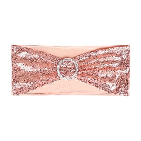 JoyMoreHome Valentine Day Sequin Chairback Bow Decor, Stretch Chair Sashes with Buckle, for Holiday Party, Diningroom, Kitchen, Livingroom