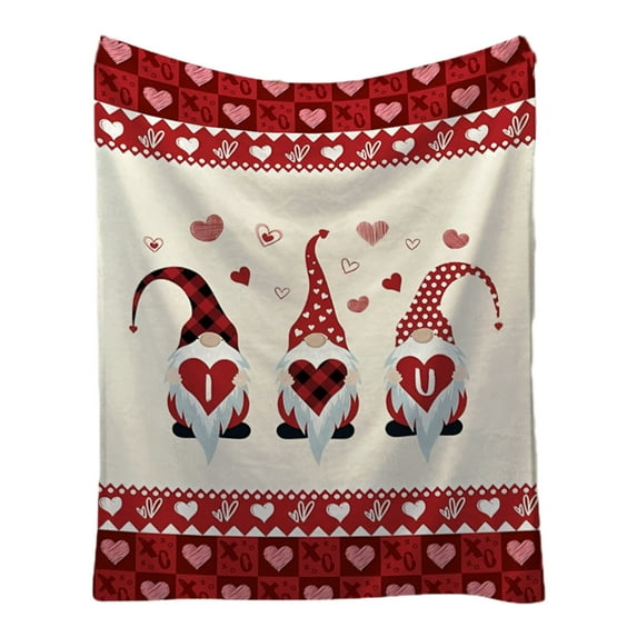 JoyMoreHome Valentine Day Theme Flannel Throw Blanket, 27.6x39.4 Inch Soft Comfortable Decorative Warm Blanket for Sofa, Livingroom, Bedroom