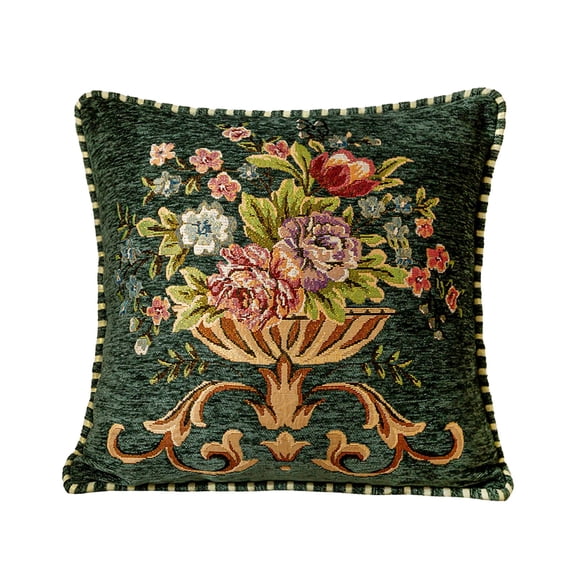 JoyMoreHome Vintage Embroidered Throw Pillow Covers 18.8x18.8 Inch, Tassel Vintage Pattern Pillow Covers, Floral Embroidered Cushions Covers for Sofa Couch Bed Chairs Car