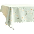 thumbnail image 1 of JoyMoreHome Vintage Flower Pattern Tablecloth with Ruffle, Easy to Clean and Maintain, 23.6x35.4 Inch Durable Decorative Tablecloth, for Dining Table, Study Desk, Coffee Table, 1 of 6