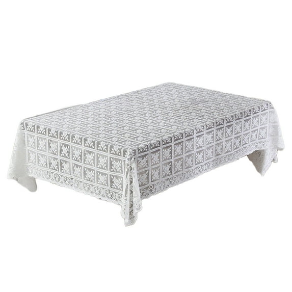 JoyMoreHome Vintage Lace Tablecloth for Tables 35.4x35.4 Inch, Outdoor Party Cover, Vinyl Tablecloth for Wedding, Dining, Kitchen, Dresser, Coffee Table