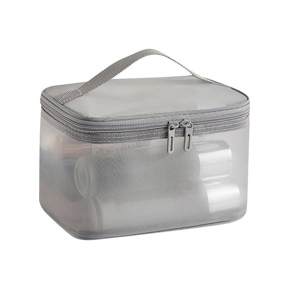 JoyMoreHome Waterproof Clear Makeup Bag Toiletry Storage Bags, with Handle Transparent Toiletries Travel Pouch for Women Daily Beauty Purse Skincare Bag
