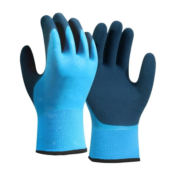 JoyMoreHome Waterproof Thermal Work Gloves, Double Latex Coated, Insulated Warm Liner For Cold Weather