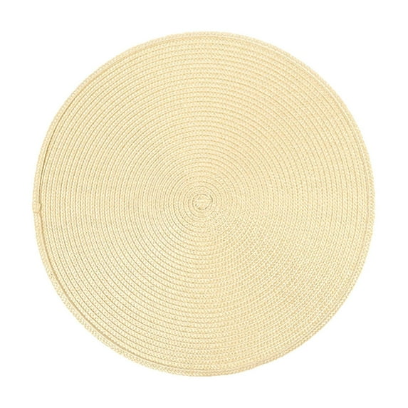 JoyMoreHome Woven Placemats, Boho Round Placemats Rattan Placemats, Wicker Water Hyacinth Place mats, Braided Place mats Set, Heat Resistant/Anti-Slip/Durable for Dinner Plate, Dining Table