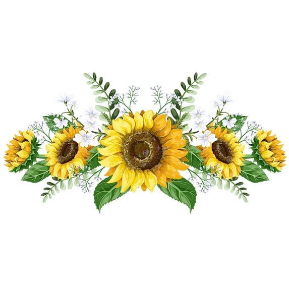 JoyMoreHome Yellow Sunflower Sticker, Removable Decorative Sticker, for Window, Wall, Livingroom, Bathroom