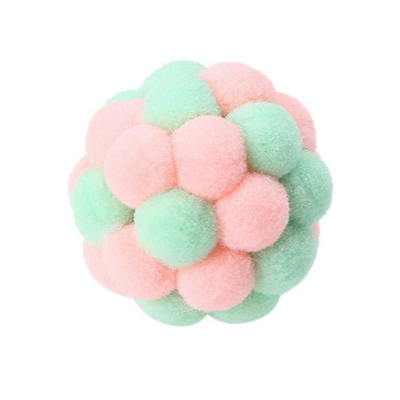 JoyMoreToys Colorful Cat Toy Balls, Plush Bouncy Ball with Sound, Interactive Toys for Cats Kitten Training Playing Chewing
