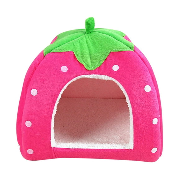 JoyMoreToys Cute Pet Cave for Dog Cat, 10.2x10.2 Inch, Foldable Warm Small Pet House with Soft Mat for Little Pets Living