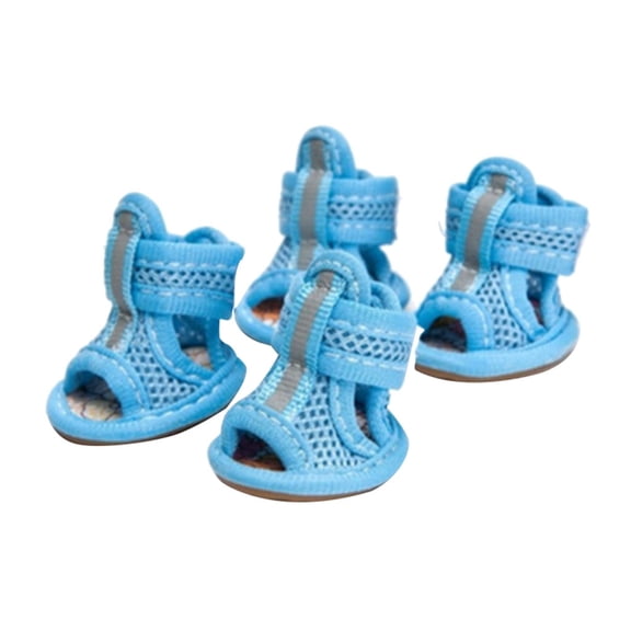 JoyMoreToys M Code Mesh Breathable Dog Sandals, Non Slip Paw Protectors Adjustable Sandals, for Small Pet Dog Cat, Blue