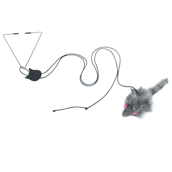 JoyMoreToys Mice Toys for Indoor Cats, Cat Toy with Retractable Rope and Plush Mouse, Interactive Cat Teaser Toy for Indoor Kitten Play Chase Exercise