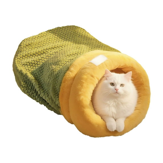 JoyMoreToys Pet Sleeping Bag for Indoor Pet, Cozy Winter Sleeping Bags, Soft Plush Self Warm Pet Bed Cave, Pet Hideaway Calming Bed, for Kittens Puppies