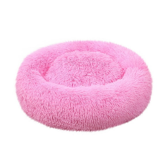 JoyMoreToys Soft Fluffy Round Calming Pet Bed, Cozy Plush Anti-Anxiety Pet Cuddler Bed with Non-Slip Bottom, for Small Medium Dogs and Cats