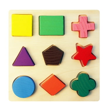 JoyMoreToys Wooden Shapes Block Puzzles for Toddlers 1-3 Years,Geometric Shape Pattern Blocks Brain Teaser Puzzles Educational Learning Puzzles Toys for Toddlers 2-4 Years Christmas Gifts for Kids