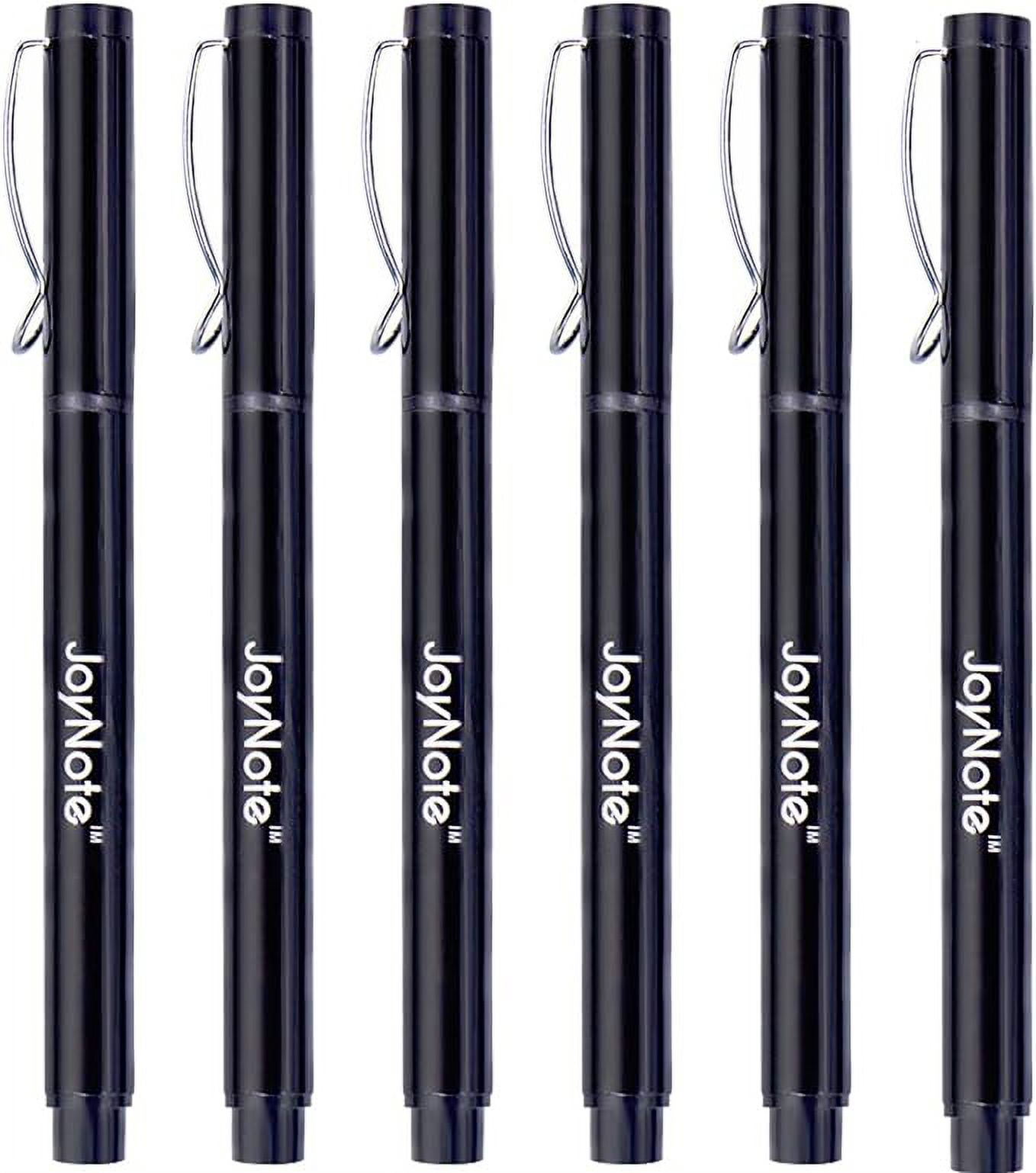 JoyNote Black Gel Pens, 6 Pack Fine Point Writing Pen for Office, 0.5mm