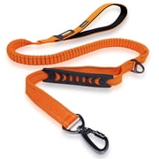 JoyPetto Dual Handle No Pull Bungee Dog Leash, 4-6 FT Shock Absorbing Reflective Walking Leash with Car Seatbelt Clip for Dogs Up to 150 Lbs, Orange