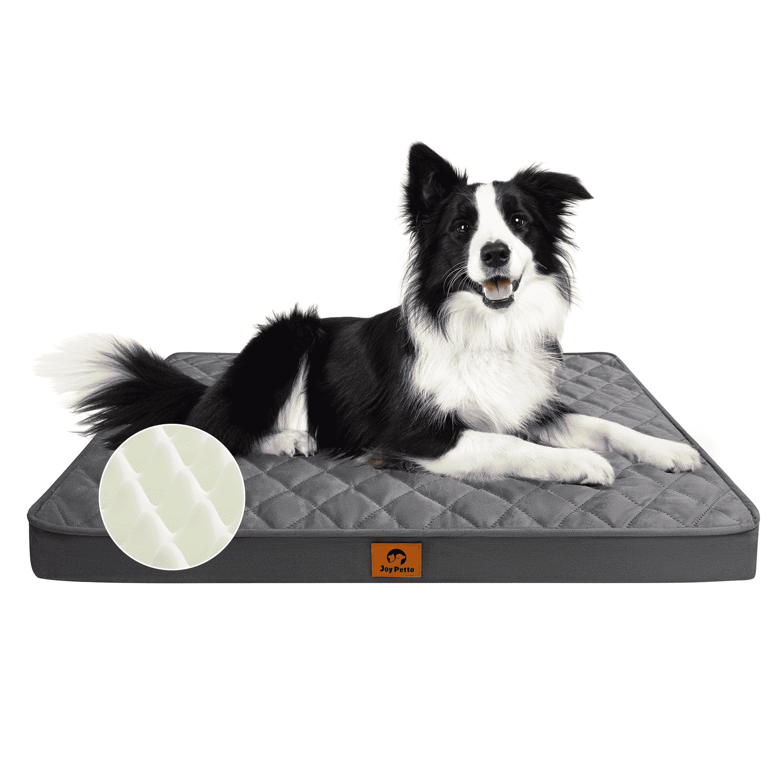 View of JoyPetto Orthopedic Dog Bed for Large Dogs - Egg Crate Foam,Waterproof ...