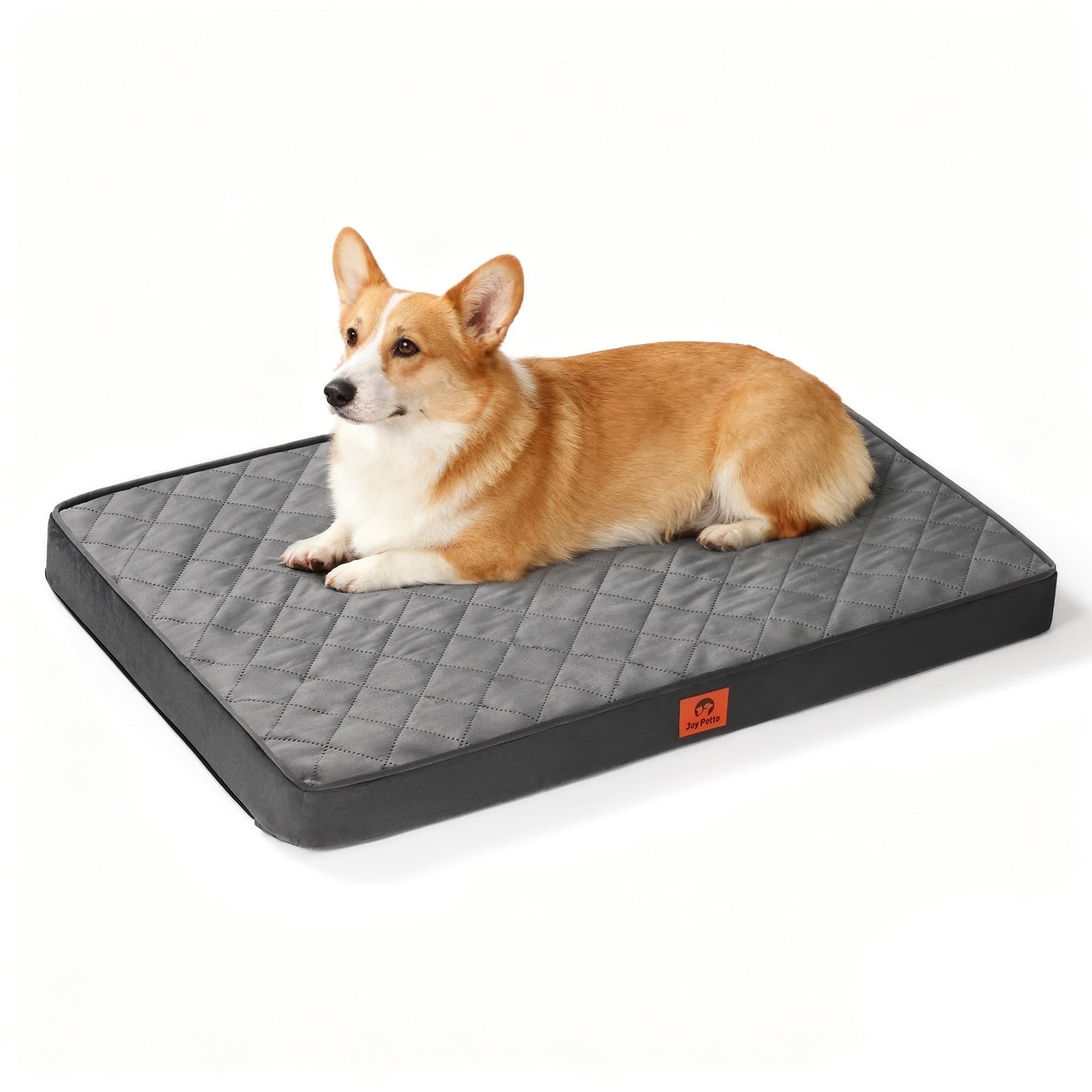 JoyPetto 30in Orthopedic Dog Bed for Small and Medium Size Dog - Egg Crate Foam & Machine Washable & Waterproof & Non-Slip Bottom, Ideal for Crate and Indoor Use, 30x20 Inch, Dark Grey