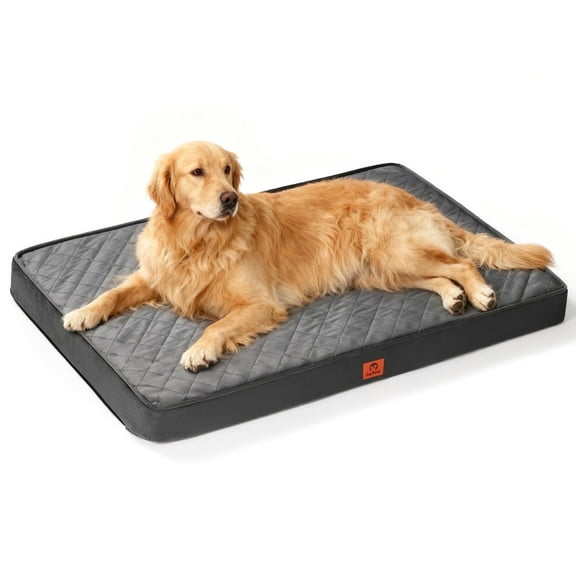 JoyPetto 41in Orthopedic Dog Bed for XL Large Sized Dogs - Egg Crate Foam & Waterproof & Machine Washable & Non-Slip Bottom, Ideal for Crate and Indoor Use, 41x27 Inch, Dark Grey
