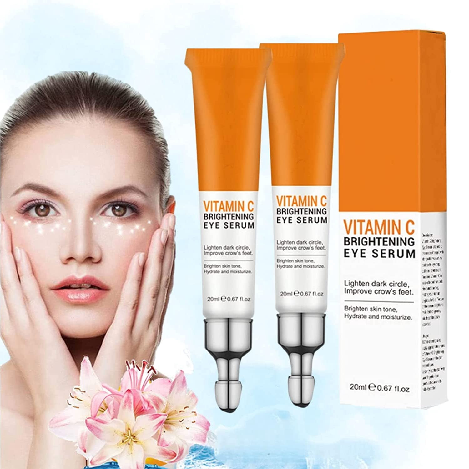JoyPretty Vitamin C Brightening Eye Serum, Anti Aging Serum with