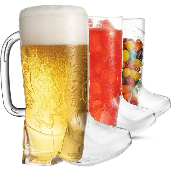 JoyServe 17 Oz Cowboy Boot Mug with Handle Western Themed Cup Party Decorations, 6-Pack