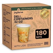 JoyServe 32 oz Deli Containers with Lids   180 Pack Bulk Soup Containers with Lids   32 Ounce Food Storage Containers for Restaurant, Deli, Catering & Meal Prep