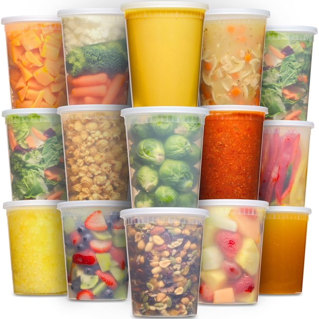 JoyServe Deli Containers with Lids 32oz BPA-Free Plastic Food ...