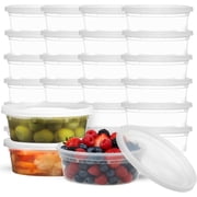 JoyServe 60 Sets (120-Piece) 8 oz Deli Food Containers with Lids for Food, Snacks, Takeout, Meal Prep - 1 Cup Small Durable Clear Containers - Stackable and Dur