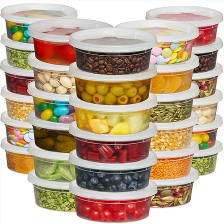 JoyServe Deli Containers with Lids 8oz BPA-Free Plastic Food Containers, Pack of 60