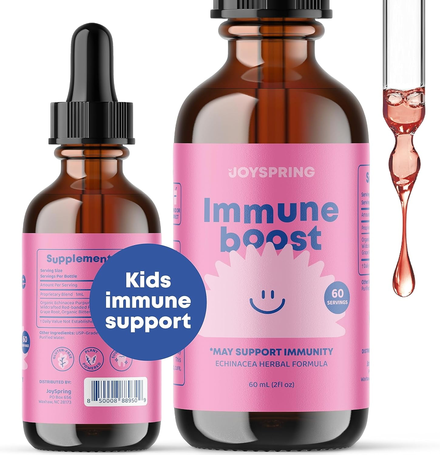 JoySpring Children's Immune Support Echinacea Formula with Elderberry ...