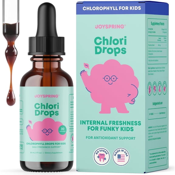 JoySpring Chlori Drops Kids Liquid Chlorophyll, Berry, 30 Servings