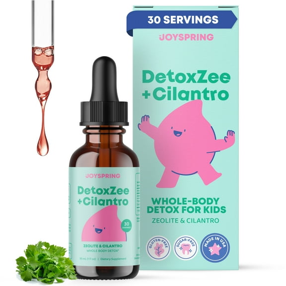 JoySpring DetoxZee Cilantro Drops for Kids - Natural Detox Support with Zeolite & Cilantro Extract