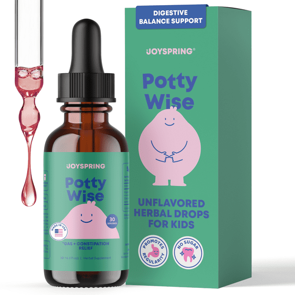 JoySpring Potty Wise Kids Digestive Drops, 30 Servings, Ages 2+