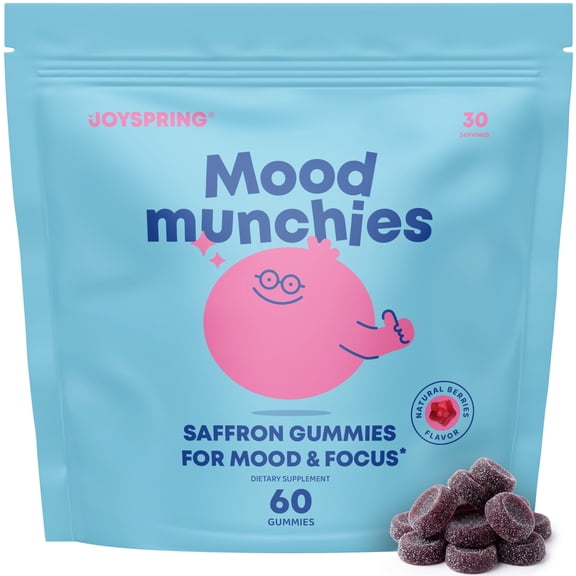 JoySpring Mood Munchies Kids Saffron Gummies, 60 Count, Ages 4+