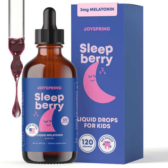 JoySpring SleepBerry Kids Melatonin 3mg Drops, 4 fl oz, 120 Count